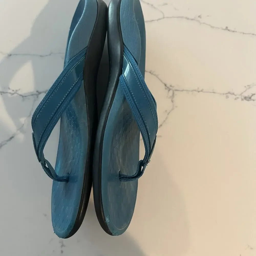 Vionic Tide II Toe Post Sandal Flip Flops Womens Size 10 Teal Orthoheel Thong